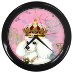 White Poodle Princess Wall Clock (Black)