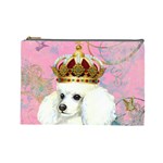 White Poodle Princess Cosmetic Bag (Large)
