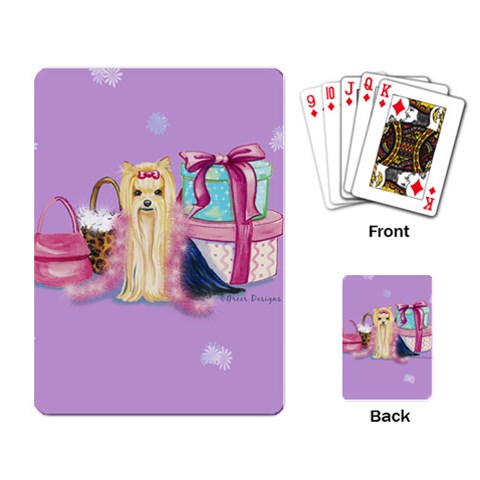 Yorkie Dress Up Playing Cards Single Design from ArtsNow.com Back