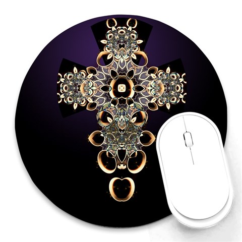 Gothica Cross Round Mousepad from ArtsNow.com Front