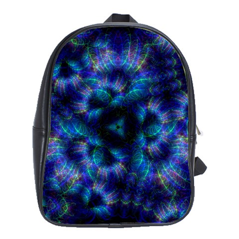 Fractal Blue Dreams School Bag (Large) from ArtsNow.com Front