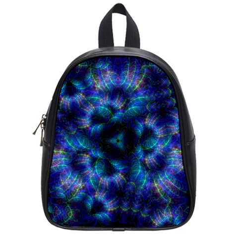 Fractal Blue Dreams School Bag (Small) from ArtsNow.com Front