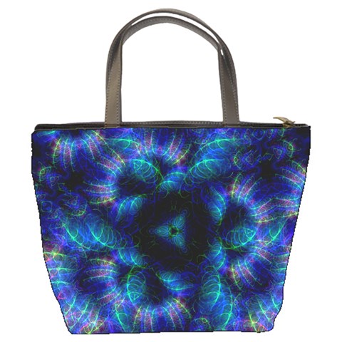 Fractal Blue Dreams Bucket Bag from ArtsNow.com Back