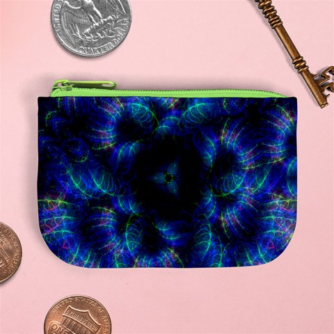 Fractal Blue Dreams Mini Coin Purse from ArtsNow.com Front