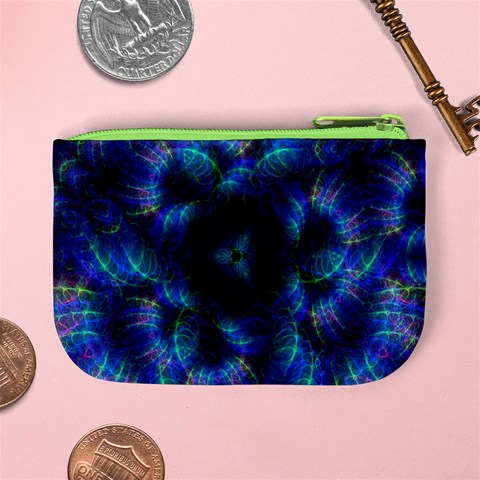 Fractal Blue Dreams Mini Coin Purse from ArtsNow.com Back