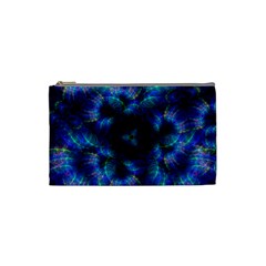 Fractal Blue Dreams Cosmetic Bag (Small) from ArtsNow.com Front