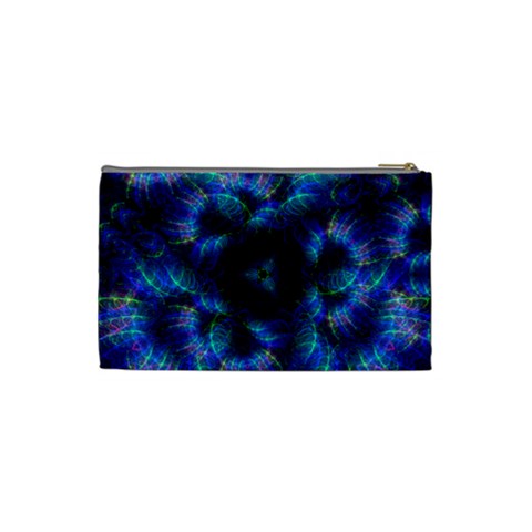 Fractal Blue Dreams Cosmetic Bag (Small) from ArtsNow.com Back