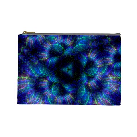 Fractal Blue Dreams Cosmetic Bag (Large) from ArtsNow.com Front