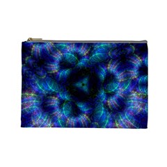 Fractal Blue Dreams Cosmetic Bag (Large) from ArtsNow.com Front