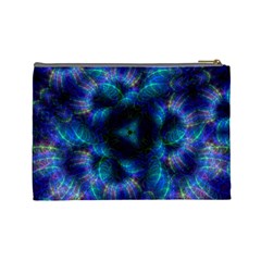 Fractal Blue Dreams Cosmetic Bag (Large) from ArtsNow.com Back