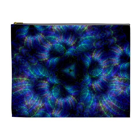 Fractal Blue Dreams Cosmetic Bag (XL) from ArtsNow.com Front