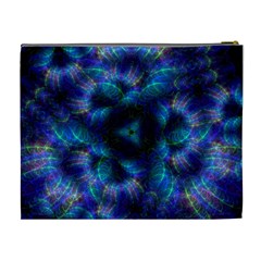 Fractal Blue Dreams Cosmetic Bag (XL) from ArtsNow.com Back