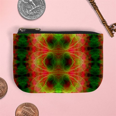 Fractal Fluro 005 Mini Coin Purse from ArtsNow.com Front