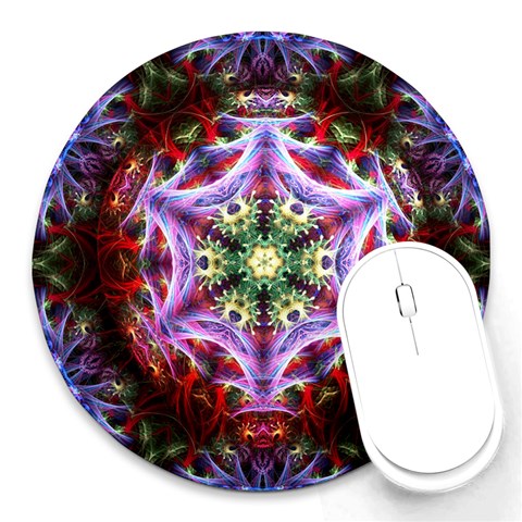 Fractalart PurWeb Round Mousepad from ArtsNow.com Front