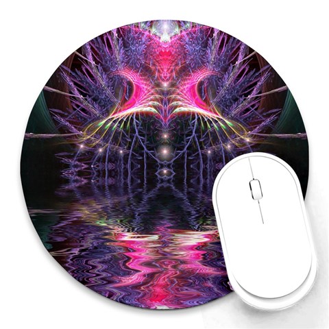 FractalCavern 03 Round Mousepad from ArtsNow.com Front