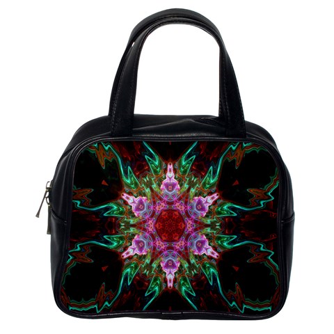 Fractal Pink Star Classic Handbag (Two Sides) from ArtsNow.com Back