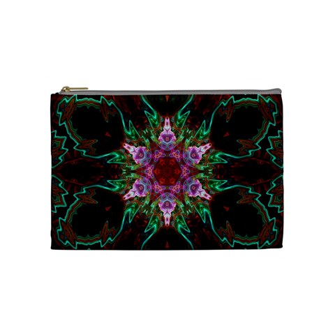 Fractal Pink Star Cosmetic Bag (Medium) from ArtsNow.com Front