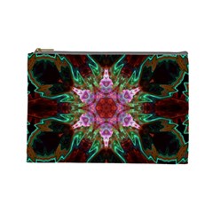 Fractal Pink Star Cosmetic Bag (Large) from ArtsNow.com Front