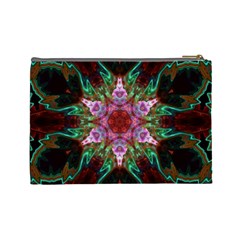 Fractal Pink Star Cosmetic Bag (Large) from ArtsNow.com Back