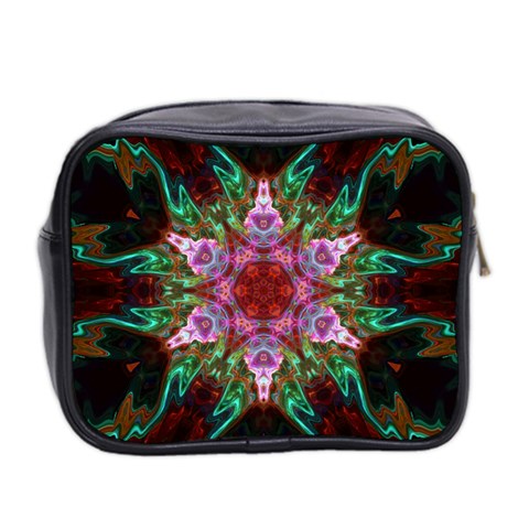 Fractal Pink Star Mini Toiletries Bag (Two Sides) from ArtsNow.com Back