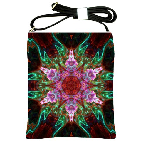 Fractal Pink Star Shoulder Sling Bag from ArtsNow.com Front