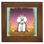 White Poodle Prince Framed Tile