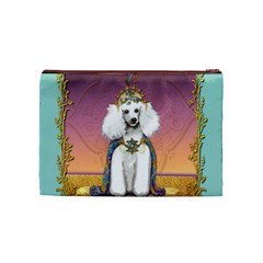 White Poodle Prince Cosmetic Bag (Medium) from ArtsNow.com Back