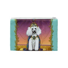 White Poodle Prince Cosmetic Bag (Medium) from ArtsNow.com Back