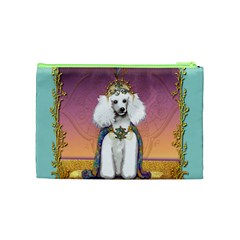 White Poodle Prince Cosmetic Bag (Medium) from ArtsNow.com Back