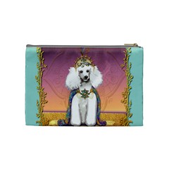 White Poodle Prince Cosmetic Bag (Medium) from ArtsNow.com Back