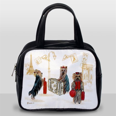 Travelling Yorkies in Paris Classic Handbag (Two Sides) from ArtsNow.com Back