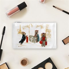 Travelling Yorkies in Paris Cosmetic Bag (Small) from ArtsNow.com Front