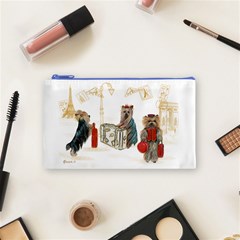 Travelling Yorkies in Paris Cosmetic Bag (Small) from ArtsNow.com Front