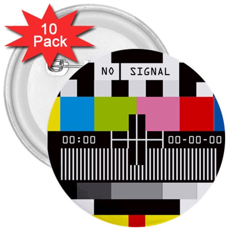 Tv 3  Button (10 pack) from ArtsNow.com Front