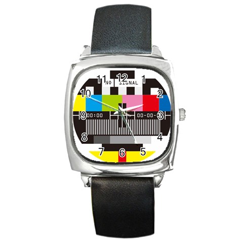 Tv Square Metal Watch from ArtsNow.com Front