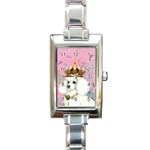 White Poodle Princess Print 5 By 6 Zazzle Copy Rectangular Italian Charm Watch
