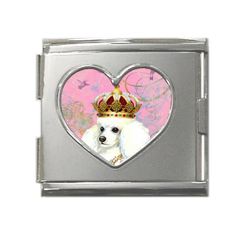 White Poodle Princess Print 5 By 6 Zazzle Copy Mega Link Heart Italian Charm (18mm) from ArtsNow.com Front