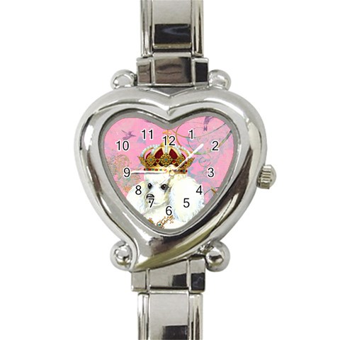 White Poodle Princess Print 5 By 6 Zazzle Copy Heart Italian Charm Watch from ArtsNow.com Front