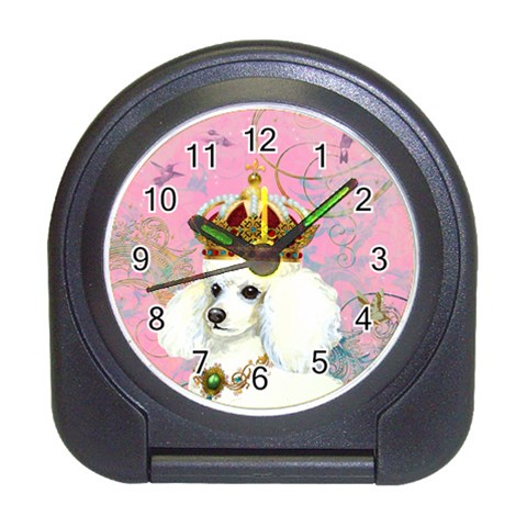 White Poodle Princess Print 5 By 6 Zazzle Copy Travel Alarm Clock from ArtsNow.com Front