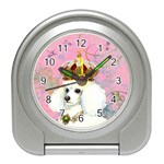 White Poodle Princess Print 5 By 6 Zazzle Copy Travel Alarm Clock