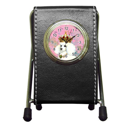 White Poodle Princess Print 5 By 6 Zazzle Copy Pen Holder Desk Clock from ArtsNow.com Front