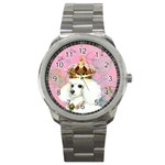 White Poodle Princess Print 5 By 6 Zazzle Copy Sport Metal Watch