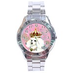 White Poodle Princess Print 5 By 6 Zazzle Copy Stainless Steel Analogue Men’s Watch