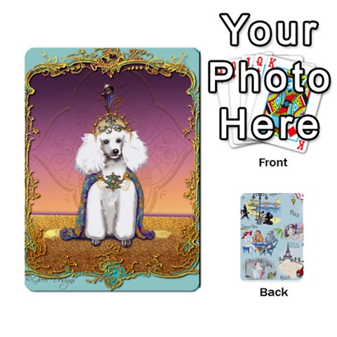 King Poodle Trading Cards Playing Cards 54 Designs from ArtsNow.com Front - SpadeK