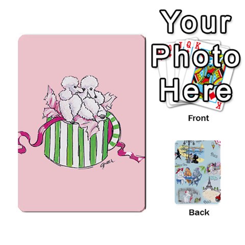 Poodle Trading Cards Playing Cards 54 Designs from ArtsNow.com Front - Heart4