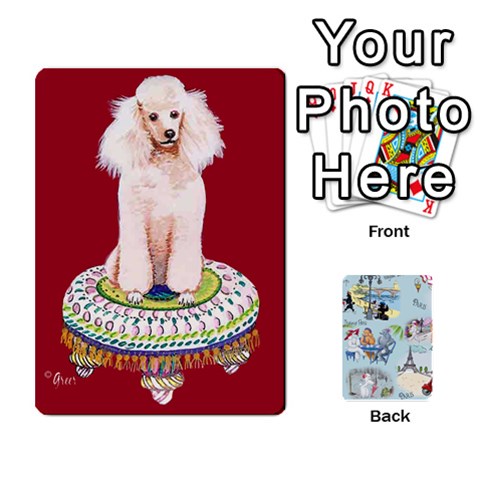 Queen Poodle Trading Cards Playing Cards 54 Designs from ArtsNow.com Front - HeartQ