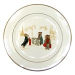 Travelling Yorkies in Paris Porcelain Plate