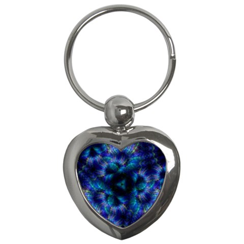 Fractal Blue Dreams Key Chain (Heart) from ArtsNow.com Front