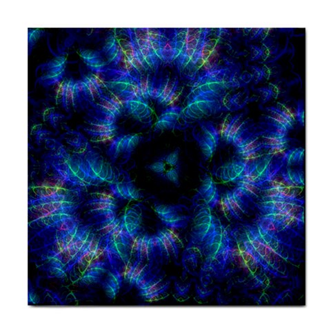 Fractal Blue Dreams Tile Coaster from ArtsNow.com Front