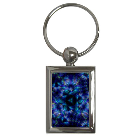 Fractal Blue Dreams Key Chain (Rectangle) from ArtsNow.com Front